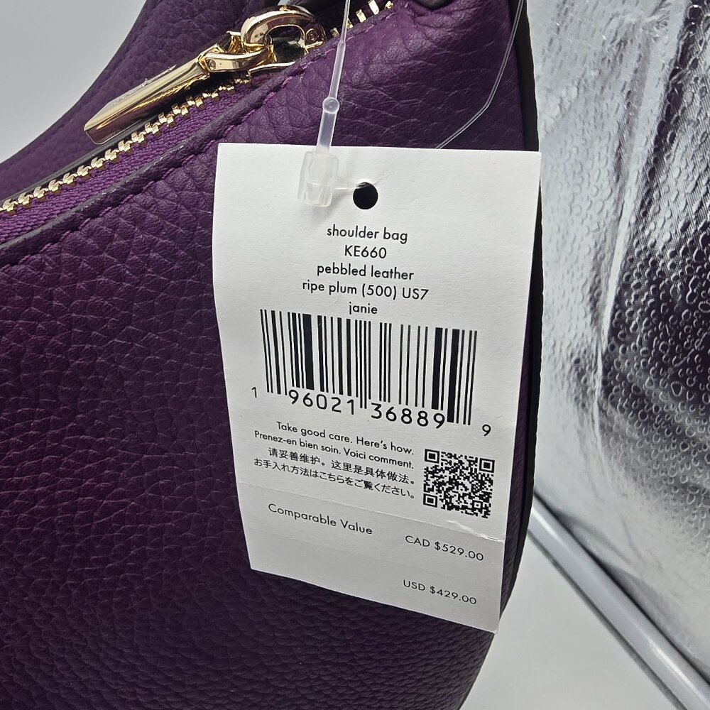 Kate Spade Janie Shoulder Bag KE660 Ripe Plum - Picture 7 of 7